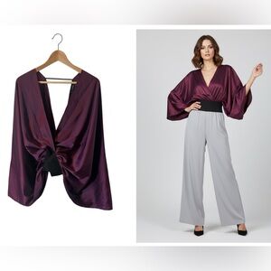 Elegant Purple Tie-Front Top